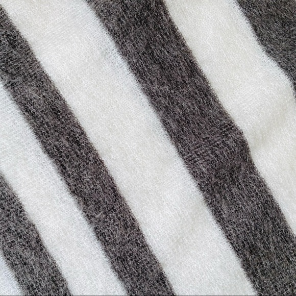 Reiss Womens Jumper Size M Grey Stipe Mohair BNWT - Picture 6 of 8